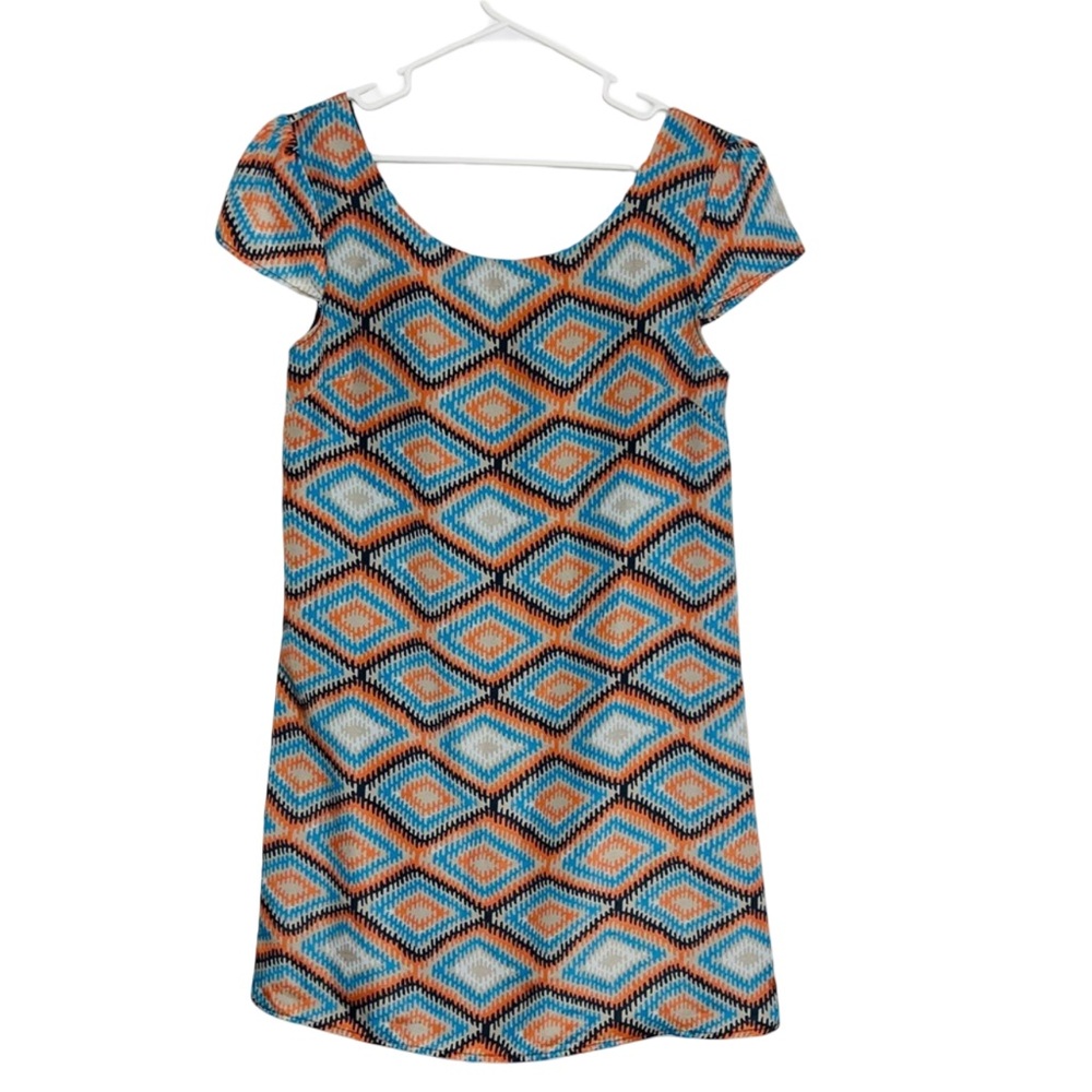 Paraella Woman’s Geometric Print Cap Sleeved Mini Dress